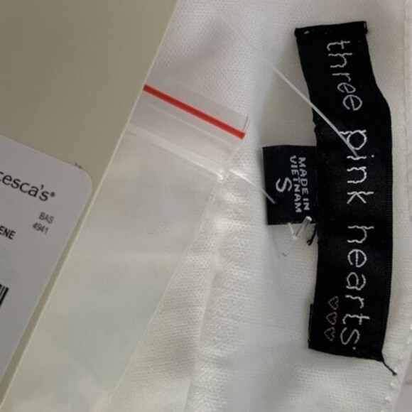 Three Pink Hearts Sundress Women Small NWT Fit & Flare White Eyelet Back Keyhole - Picture 9 of 12